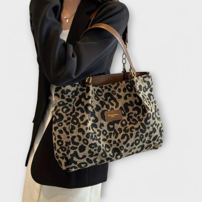 Nora - Leopard Canvas Tote