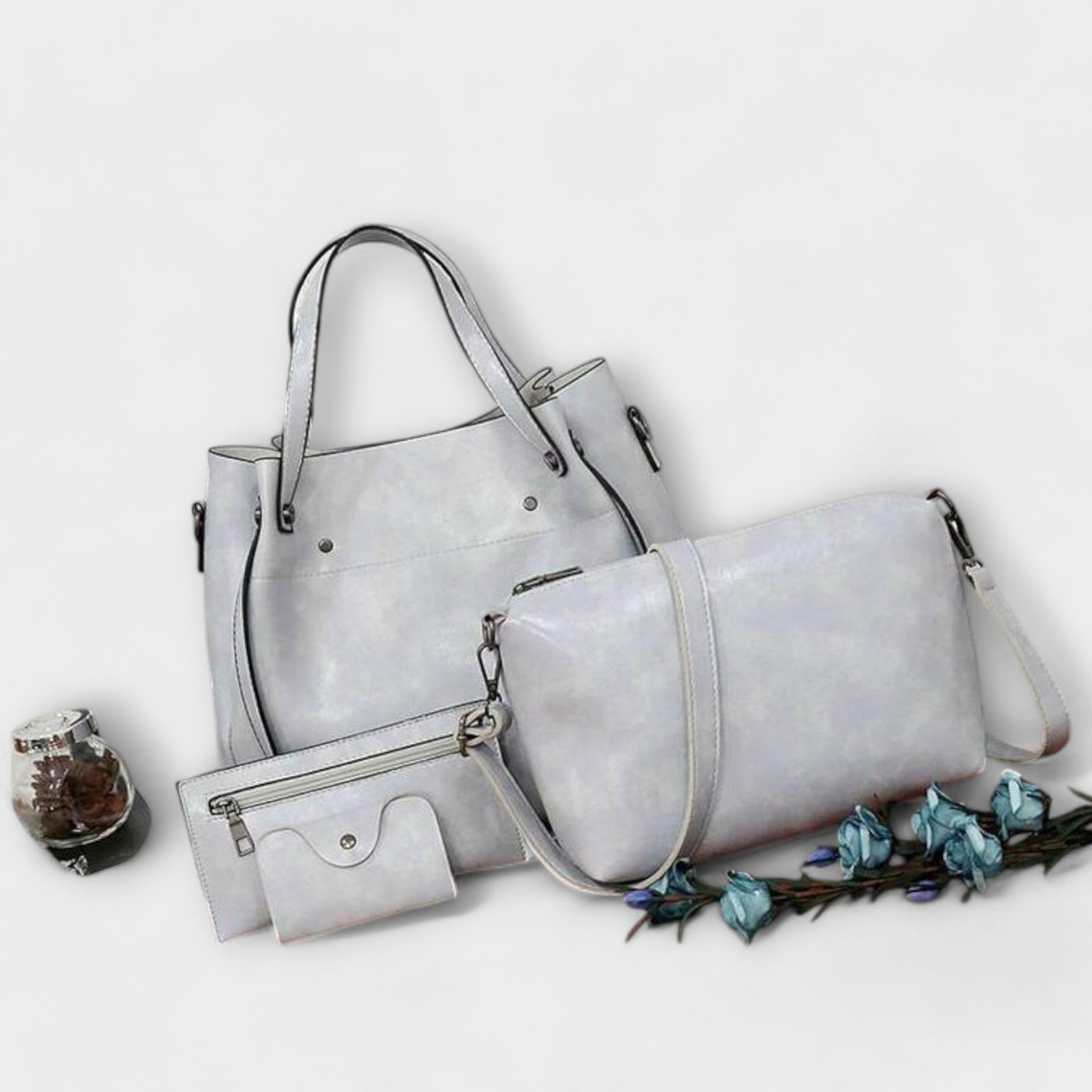 Leah - 4-Piece Vintage Bag Set