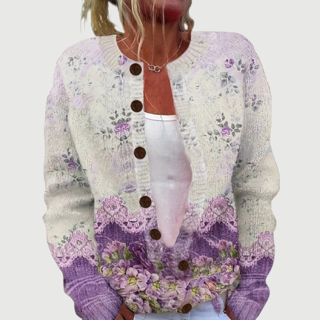 Claire | Vintage Floral Cardigan Sweater