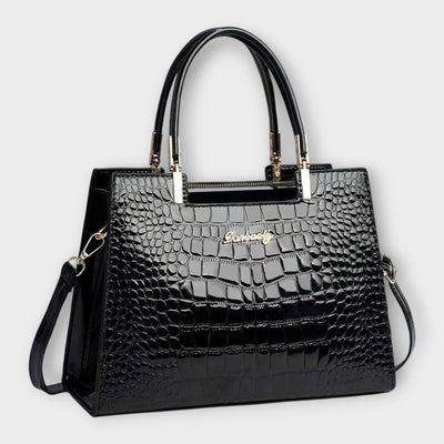 Zoey - Glossy Crocodile Pattern Handbag
