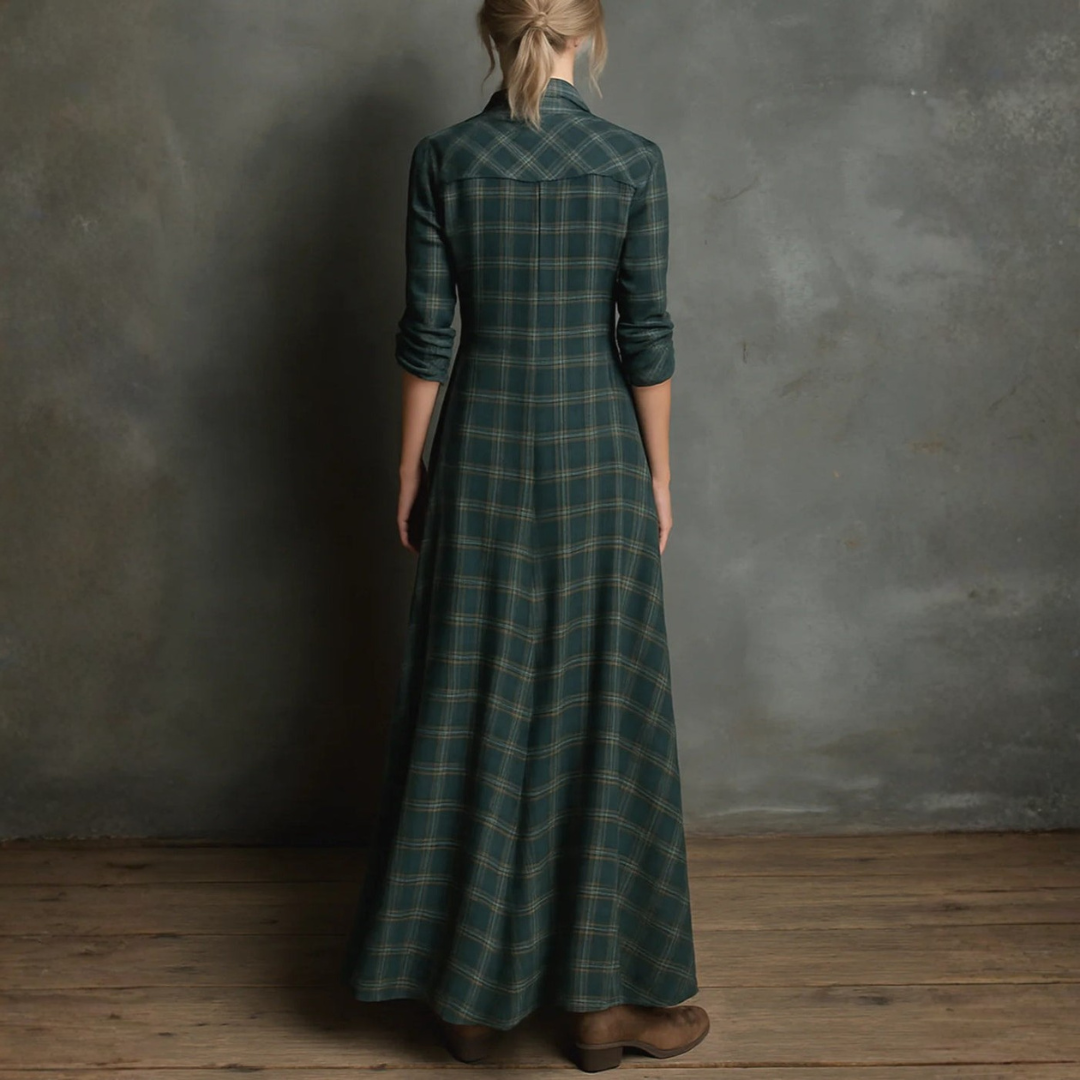 Mae Harper | Green Plaid Maxi Dress