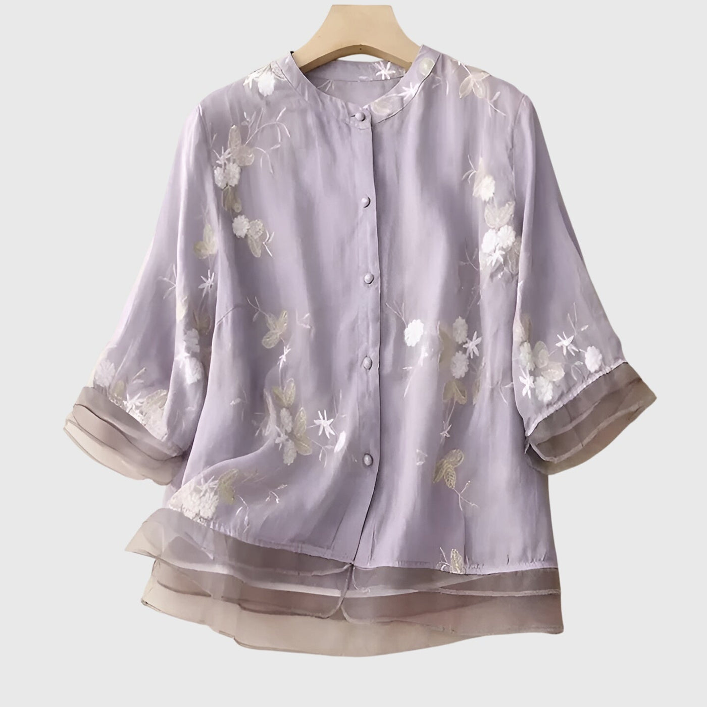 Nellie™ | Elegant Top with Embroidered Flowers
