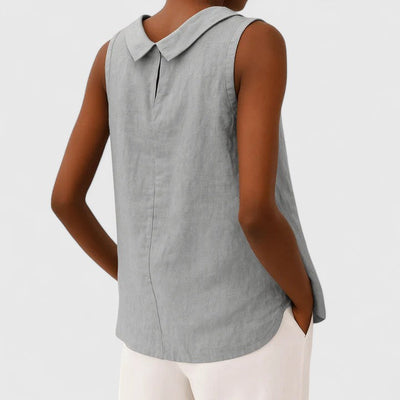 Anastine | Elegant Top with Roll Collar