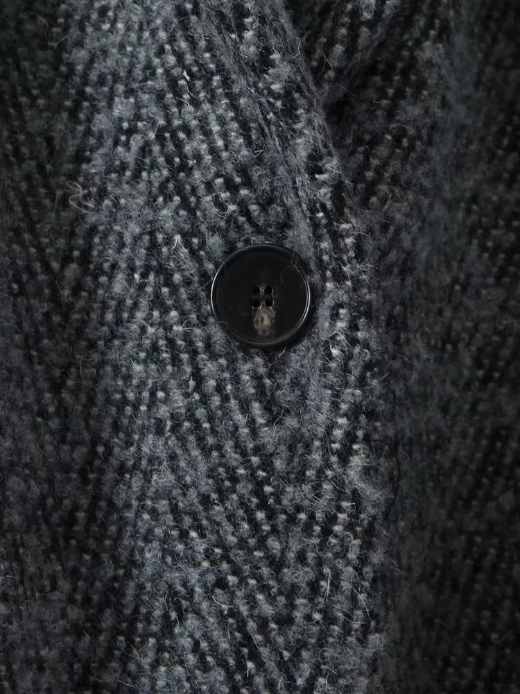 New autumn women's clothing European and American style fashion personality daily versatile loose casual suit woolen jacket