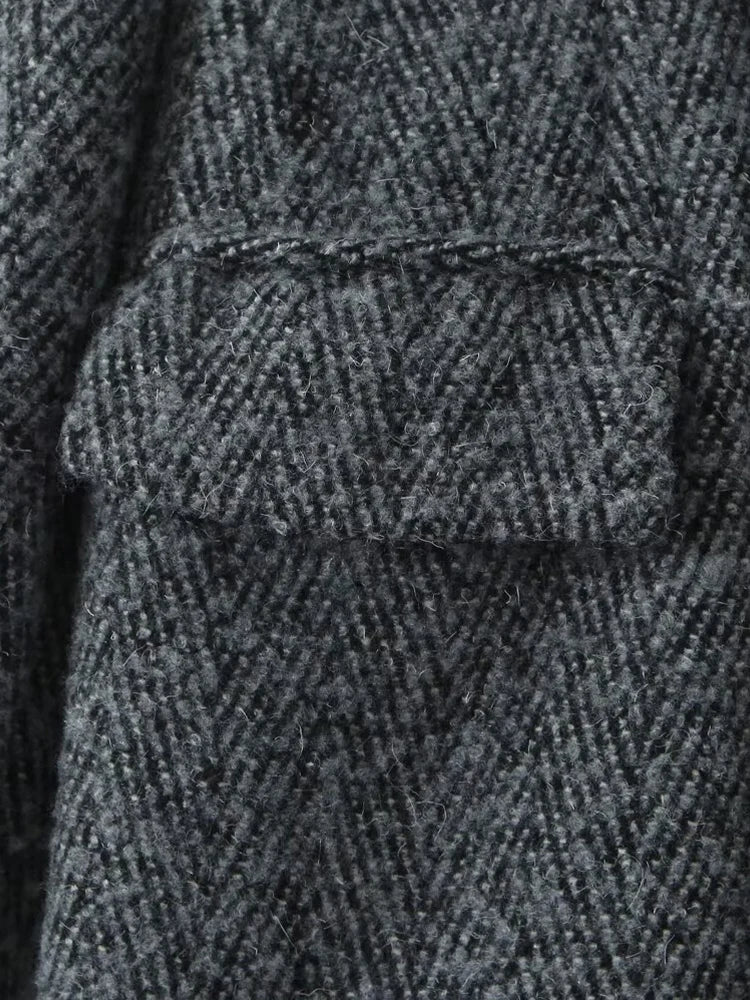 New autumn women's clothing European and American style fashion personality daily versatile loose casual suit woolen jacket