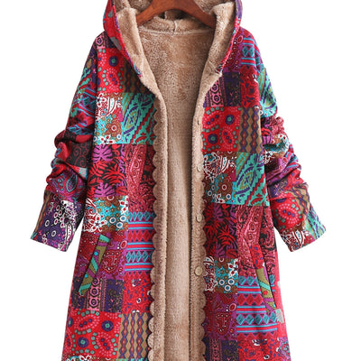 Maribel - Patchwork Coat Boho Hooded Winter Jacket