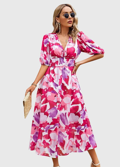 Merlin™ | Flattering Floral Midi Dress