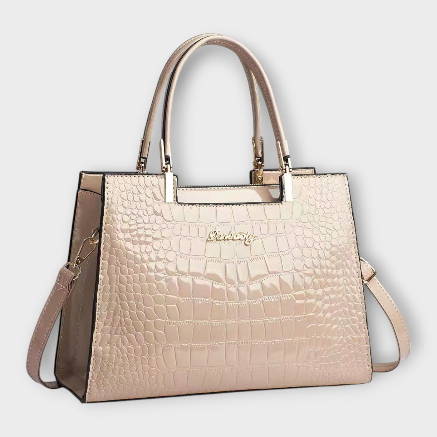 Zoey - Glossy Crocodile Pattern Handbag