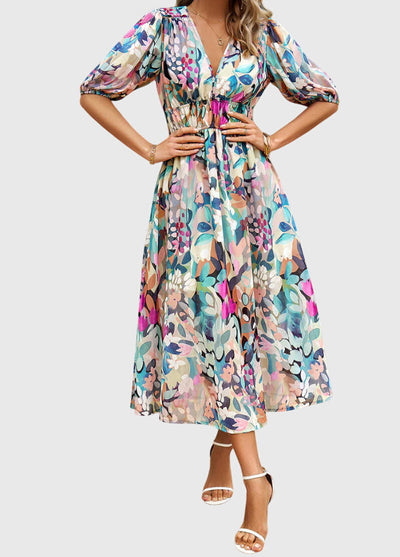 Merlin™ | Flattering Floral Midi Dress