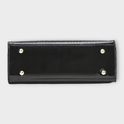 Zoey - Glossy Crocodile Pattern Handbag