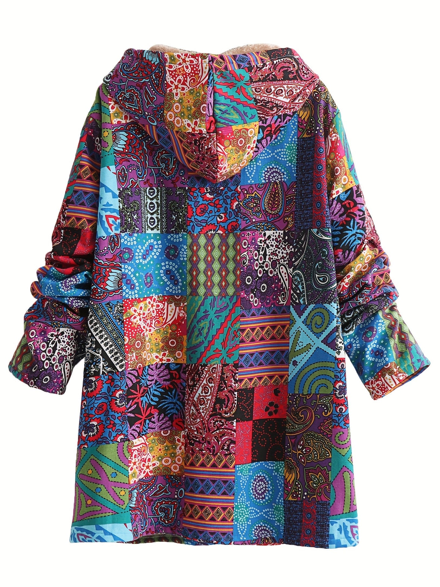 Maribel - Patchwork Coat Boho Hooded Winter Jacket
