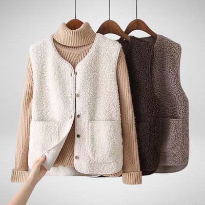 Mae Harper | Cozy Sherpa Cardigan Vest